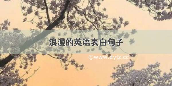 浪漫的英语表白句子