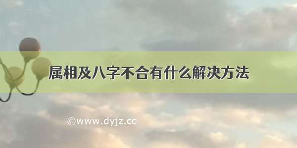 属相及八字不合有什么解决方法