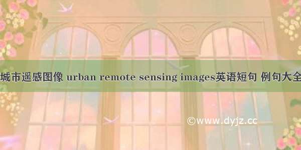 城市遥感图像 urban remote sensing images英语短句 例句大全