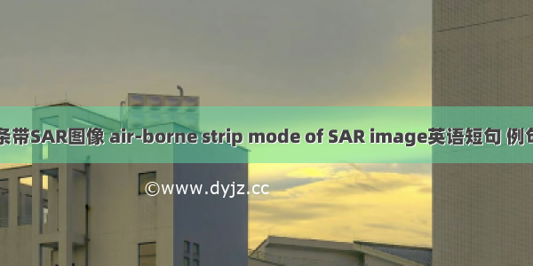 机载条带SAR图像 air-borne strip mode of SAR image英语短句 例句大全