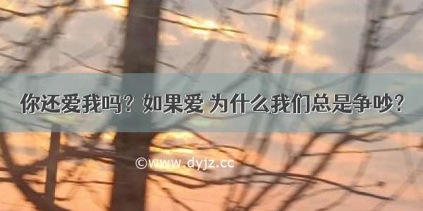 你还爱我吗？如果爱 为什么我们总是争吵？