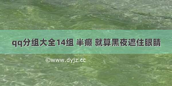 qq分组大全14组 半癫 就算黑夜遮住眼睛