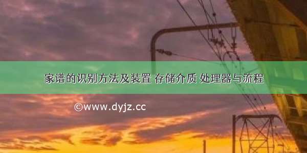 家谱的识别方法及装置 存储介质 处理器与流程