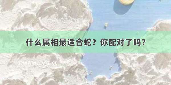 什么属相最适合蛇？你配对了吗？