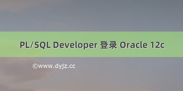 PL/SQL Developer 登录 Oracle 12c