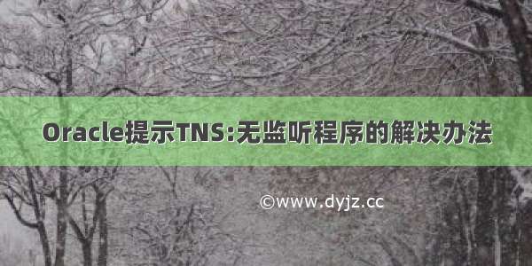 Oracle提示TNS:无监听程序的解决办法