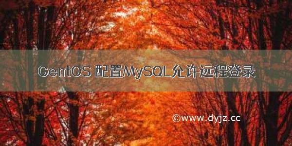 CentOS 配置MySQL允许远程登录