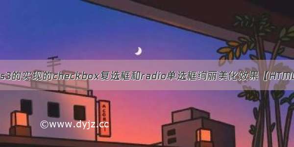 css3的实现的checkbox复选框和radio单选框绚丽美化效果【HTML】