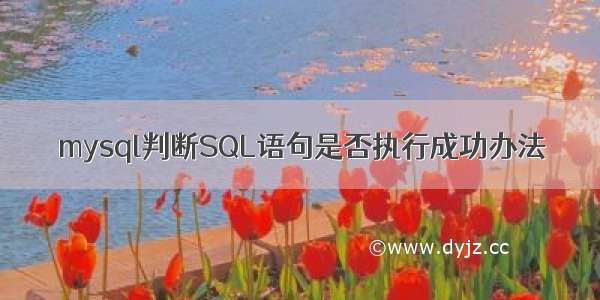 mysql判断SQL语句是否执行成功办法