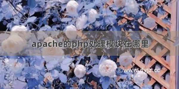 apache的php处理模块在哪里