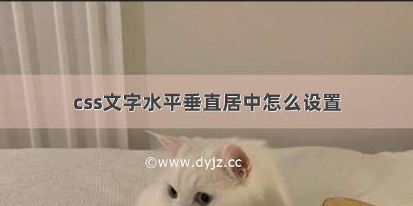 css文字水平垂直居中怎么设置