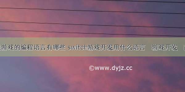 各类游戏的编程语言有哪些 switch游戏开发用什么语言 – 游戏开发 – 前端