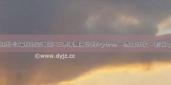 玩游戏用什么编程语言最好 王者荣耀被比作Python – 游戏开发 – 前端 python 