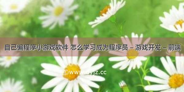 自己编程序小游戏软件 怎么学习成为程序员 – 游戏开发 – 前端