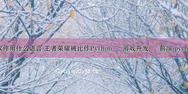 游戏编程软件用什么语言 王者荣耀被比作Python – 游戏开发 – 前端 python3 pypdf