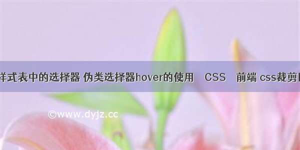 css样式表中的选择器 伪类选择器hover的使用 – CSS – 前端 css裁剪图片