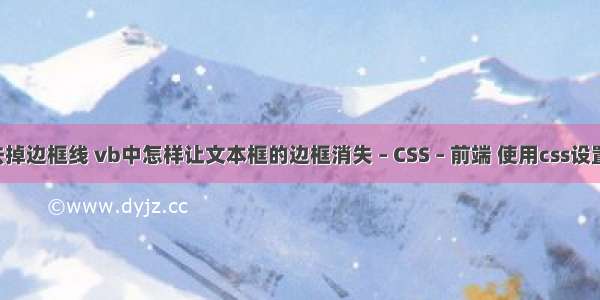 border 去掉边框线 vb中怎样让文本框的边框消失 – CSS – 前端 使用css设置背景图片