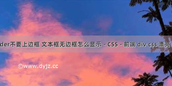 border不要上边框 文本框无边框怎么显示 – CSS – 前端 div css 漂亮 表格