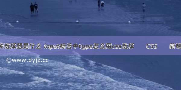 css中简单的三种选择器是什么 input标签中type怎么用css选择 – CSS – 前端 div css和seo