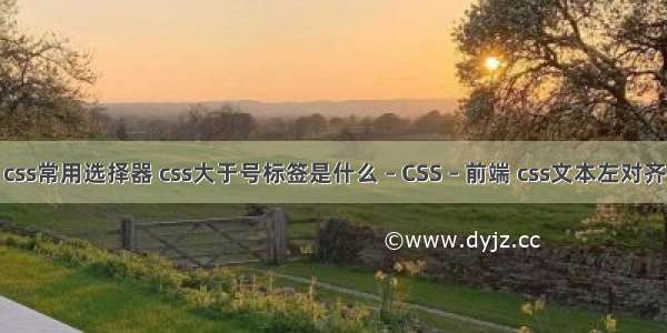 css常用选择器 css大于号标签是什么 – CSS – 前端 css文本左对齐