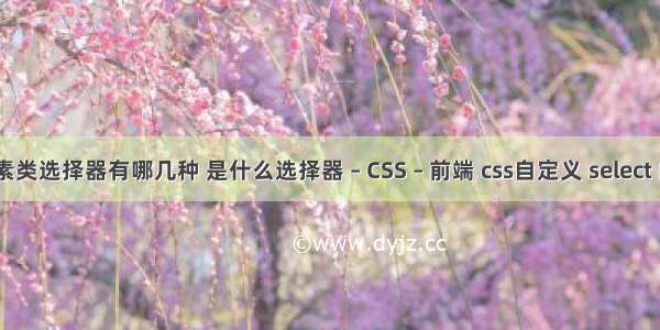 css元素类选择器有哪几种 是什么选择器 – CSS – 前端 css自定义 select 的图标