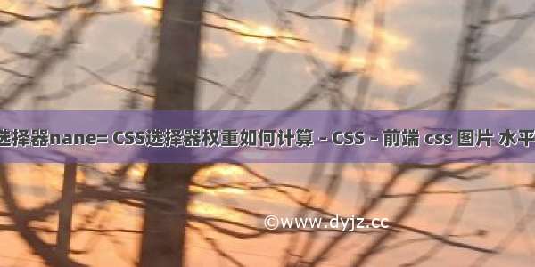 css选择器nane= CSS选择器权重如何计算 – CSS – 前端 css 图片 水平居中