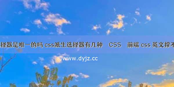 css中选择器是唯一的吗 css派生选择器有几种 – CSS – 前端 css 英文撑不开宽度