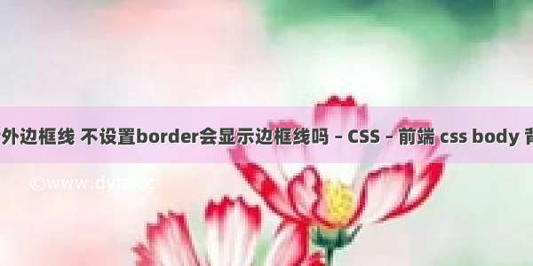 border外边框线 不设置border会显示边框线吗 – CSS – 前端 css body 背景图片