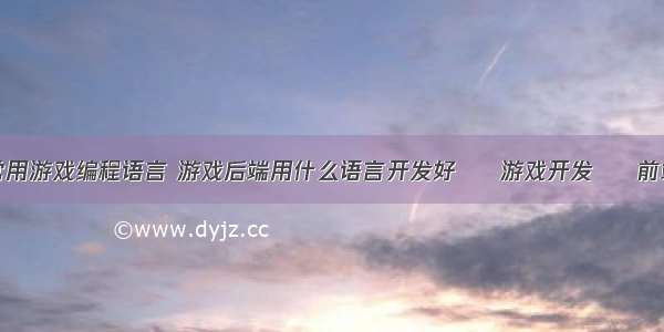 常用游戏编程语言 游戏后端用什么语言开发好 – 游戏开发 – 前端