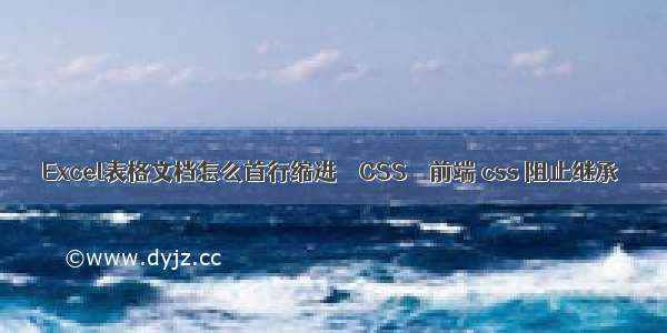 Excel表格文档怎么首行缩进 – CSS – 前端 css 阻止继承