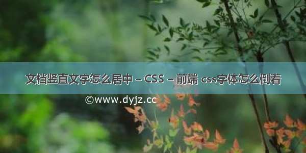 文档竖直文字怎么居中 – CSS – 前端 css字体怎么倒着