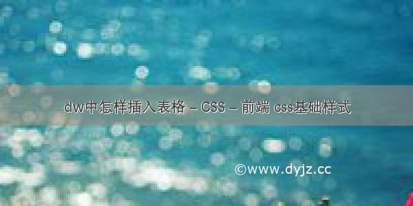 dw中怎样插入表格 – CSS – 前端 css基础样式