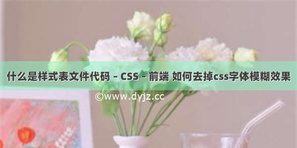 什么是样式表文件代码 – CSS – 前端 如何去掉css字体模糊效果