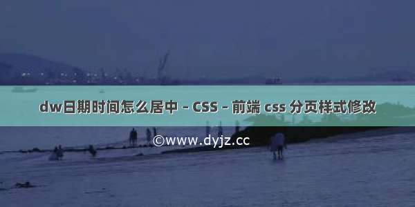 dw日期时间怎么居中 – CSS – 前端 css 分页样式修改