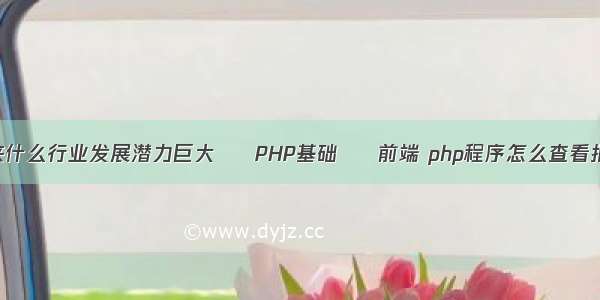 未来什么行业发展潜力巨大 – PHP基础 – 前端 php程序怎么查看报错