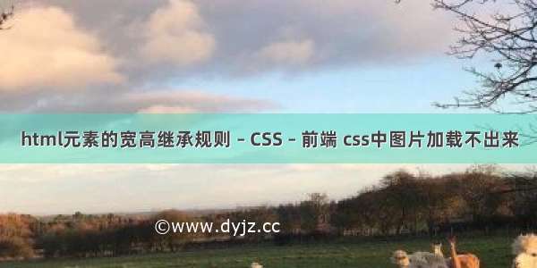 html元素的宽高继承规则 – CSS – 前端 css中图片加载不出来