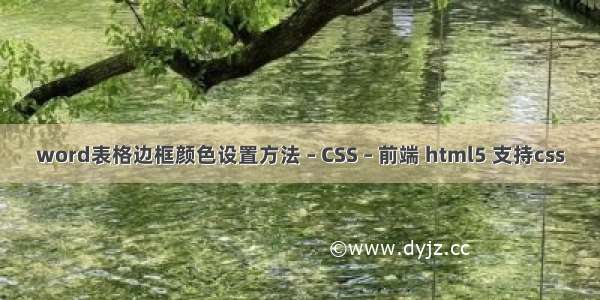 word表格边框颜色设置方法 – CSS – 前端 html5 支持css