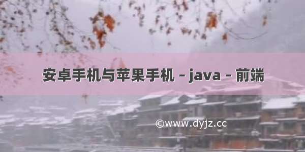 安卓手机与苹果手机 – java – 前端