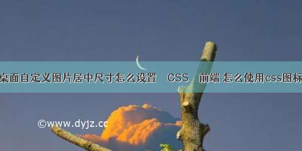 电脑桌面自定义图片居中尺寸怎么设置 – CSS – 前端 怎么使用css图标字体