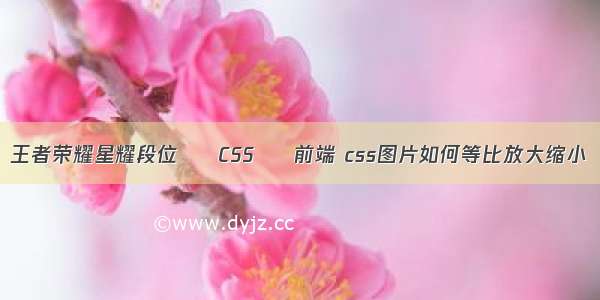 王者荣耀星耀段位 – CSS – 前端 css图片如何等比放大缩小