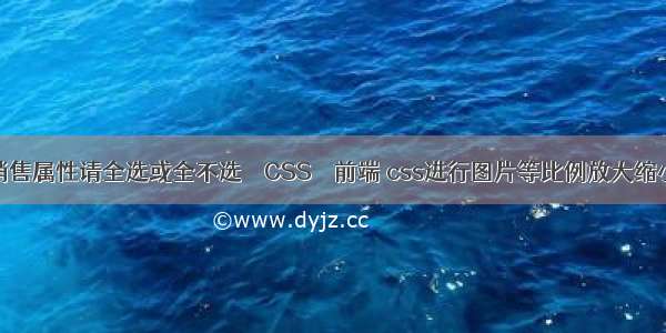 销售属性请全选或全不选 – CSS – 前端 css进行图片等比例放大缩小