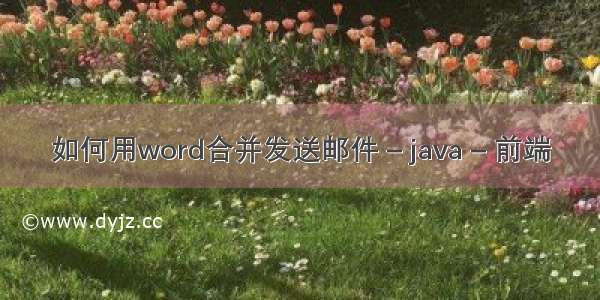 如何用word合并发送邮件 – java – 前端