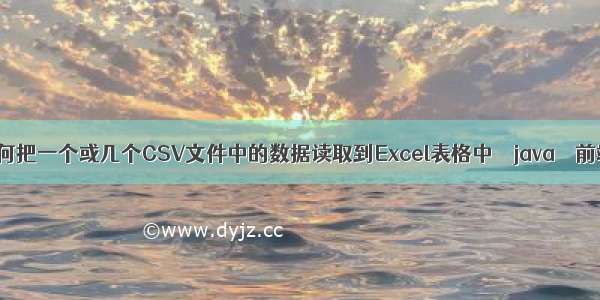 如何把一个或几个CSV文件中的数据读取到Excel表格中 – java – 前端