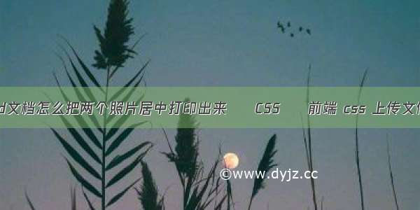 word文档怎么把两个照片居中打印出来 – CSS – 前端 css 上传文件框