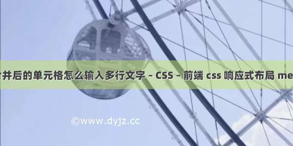 合并后的单元格怎么输入多行文字 – CSS – 前端 css 响应式布局 meta