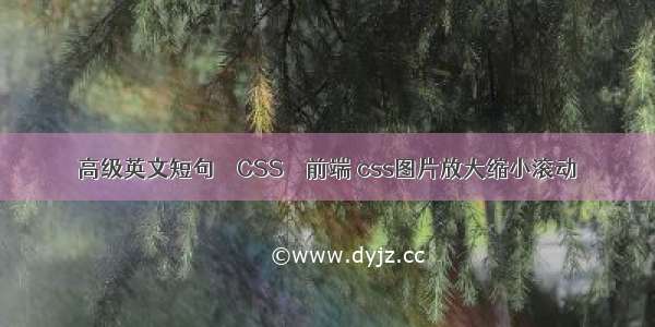 高级英文短句 – CSS – 前端 css图片放大缩小滚动