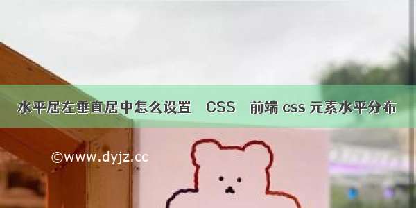 水平居左垂直居中怎么设置 – CSS – 前端 css 元素水平分布