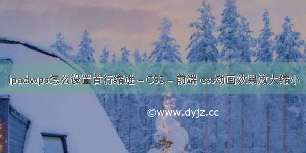 ipadwps怎么设置首行缩进 – CSS – 前端 css动画效果放大缩小