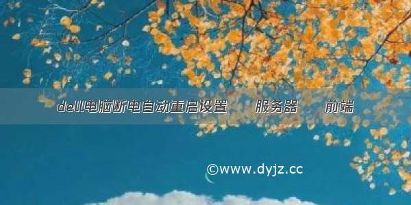 dell电脑断电自动重启设置 – 服务器 – 前端