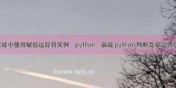 如何在实战中使用赋值运算符实例 – python – 前端 python 判断变量是否是字符串